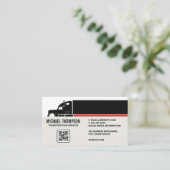 Carte De Visite Semi-camion | Industrie du camionnage | Code QR (Debout devant)