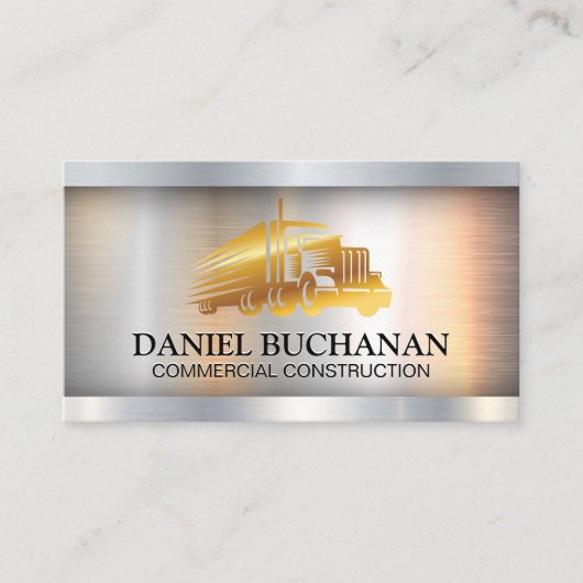 Carte De Visite Semi-camion | Logo métal or (Devant)