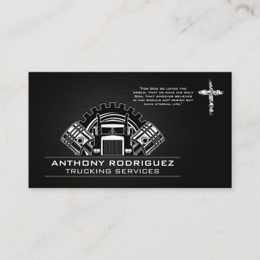 Carte De Visite Semi-camions engrenages et pistons | Croix (Devant)