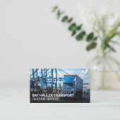 Carte De Visite Semi Truck at Shipping Port (Debout devant)