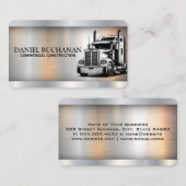Carte De Visite Semi Truck Transport Driving | Metal (Devant / Derrière)