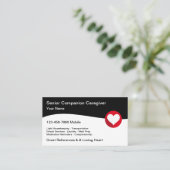 Carte De Visite Senior Caregiver Love Heart Design (Debout devant)
