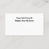 Carte De Visite Senior Caregiver Love Heart Design (Dos)