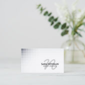 Carte De Visite Senior Caregiver Services Violet Cursive Monogram (Debout devant)