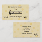 Carte De Visite Sensation Music (Devant / Derrière)