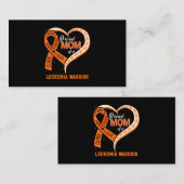 Carte De Visite Sensibilisation À La Leucémie Fière Maman D'Un Gue (Devant / Derrière)