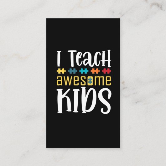 Carte De Visite Sensibilisation sur l'autisme de casse-tête des en (Devant)