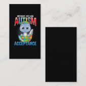 Carte De Visite Sensibilisation sur l'autisme Puzzle Cute Dino Aut (Devant / Derrière)