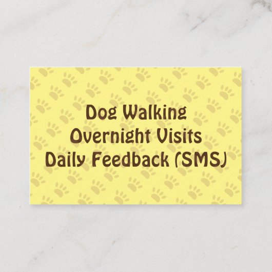 Carte De Visite Sentier pour animaux (Dos)