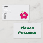 Carte De Visite Sentiments d'Hawaï (Devant / Derrière)