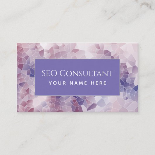 Carte De Visite SEO Consultant Pink Purple Mosaic Motif Moderne (Devant)