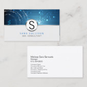 Carte De Visite SEOConsultant Circuits informatiques Monogramme In (Devant / Derrière)