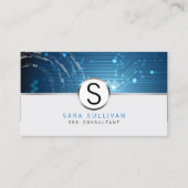 Carte De Visite SEOConsultant Circuits informatiques Monogramme In (Devant)