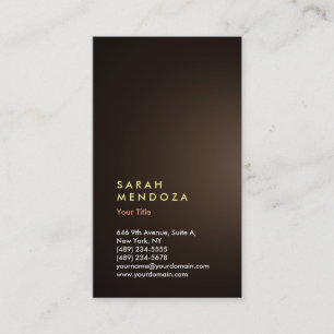 Carte De Visite Sepia Brown Couleur Vertical Moderne Professionnel