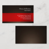 Carte De Visite Sepia Brown Rouge Professionnel Simple Moderne Pla (Devant / Derrière)