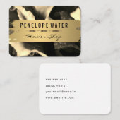 Carte De Visite Sepia broyé or et floral (Devant / Derrière)