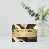 Carte De Visite Sepia broyé or et floral (Debout devant)