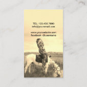 Carte De Visite Sepia, chef indien américain historique (Dos)