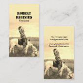 Carte De Visite Sepia, chef indien américain historique (Devant / Derrière)