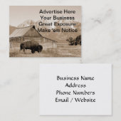 Carte De Visite Sépia de bison/grange (Devant / Derrière)