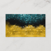 Carte De Visite Sepia Gold Sparkly Parties scintillant Turquoise n (Devant)