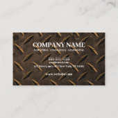 Carte De Visite Sepia Texture métallique Travailleur de constructi (Dos)