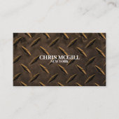 Carte De Visite Sepia Texture métallique Travailleur de constructi (Devant)