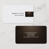 Carte De Visite Sepia White Moderne Unique Tendance Plaine Profess (Devant / Derrière)