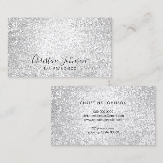 Carte De Visite Séquence d'argent FAUX (Devant / Derrière)