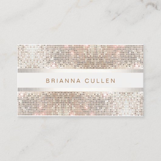 Carte De Visite Séquence d'argent moderne et élégant (Devant)