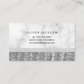 Carte De Visite Séquence en cuir blanc Marbre blanc (Dos)