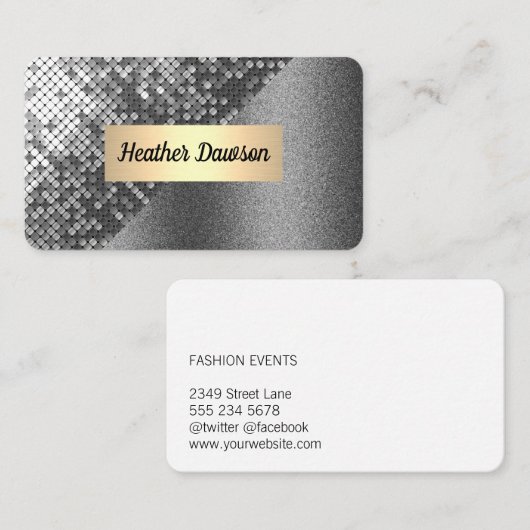 Carte De Visite Séquence et Parties scintillant (Devant / Derrière)