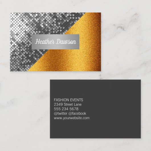 Carte De Visite Séquence et Parties scintillant (Devant / Derrière)