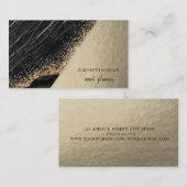 Carte De Visite Séquences d'or en marbre noir moderne, géométrique (Devant / Derrière)
