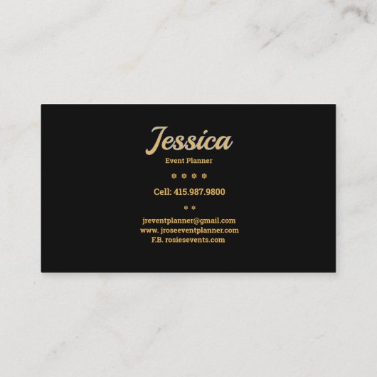 Carte De Visite Séquences or du gestionnaire d'événements/Cartes d (Dos)