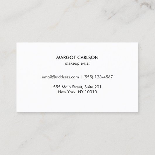 Carte De Visite Séquin et or Lumière Eyelash Extensions (Dos)