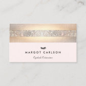 Carte De Visite Séquin et or Lumière Eyelash Extensions (Devant)