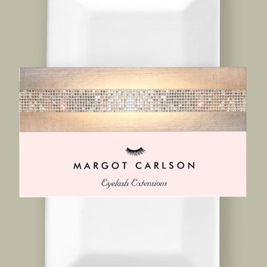 Carte De Visite Séquin et or Lumière Eyelash Extensions
