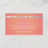 Carte de visite Sequin Glam Sunset Orange Rose (Dos)