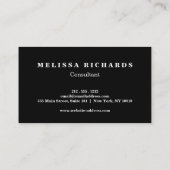 Carte De Visite Séquin Or Gratté Moderne Design Noir (Dos)