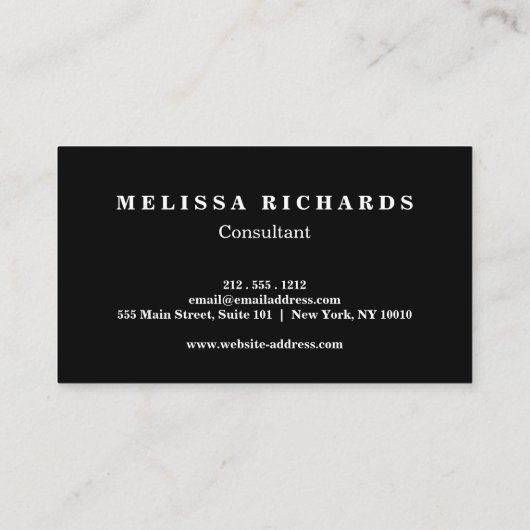 Carte De Visite Séquin Or Gratté Moderne Design Noir (Dos)