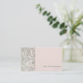 Carte de visite Sequins Blush Rose Pailletée Glamo (Debout devant)