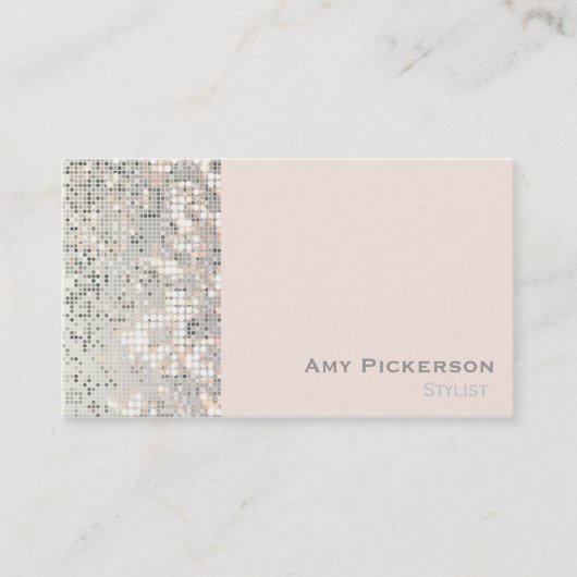 Carte de visite Sequins Blush Rose Pailletée Glamo (Devant)