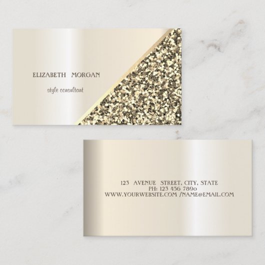 Carte De Visite Séquins de Parties scintillant moderne géométrique (Devant / Derrière)