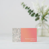 Carte de visite Sequins Glitter Glam Sunset Orange (Debout devant)