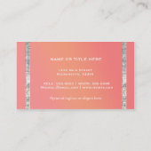 Carte de visite Sequins Glitter Glam Sunset Orange (Dos)