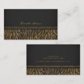 Carte De Visite Séquins Zebra Sparkle Glam Chic Moderne Élégant (Devant / Derrière)