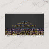 Carte De Visite Séquins Zebra Sparkle Glam Chic Moderne Élégant (Dos)