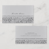 Carte De Visite Séquins Zèbre Blanc Glam Chic Moderne (Devant / Derrière)