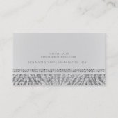 Carte De Visite Séquins Zèbre Blanc Glam Chic Moderne (Dos)